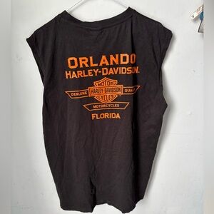 Harley Davidson Orlando Florida motorcycle sleeveless tshirt tank black XL biker